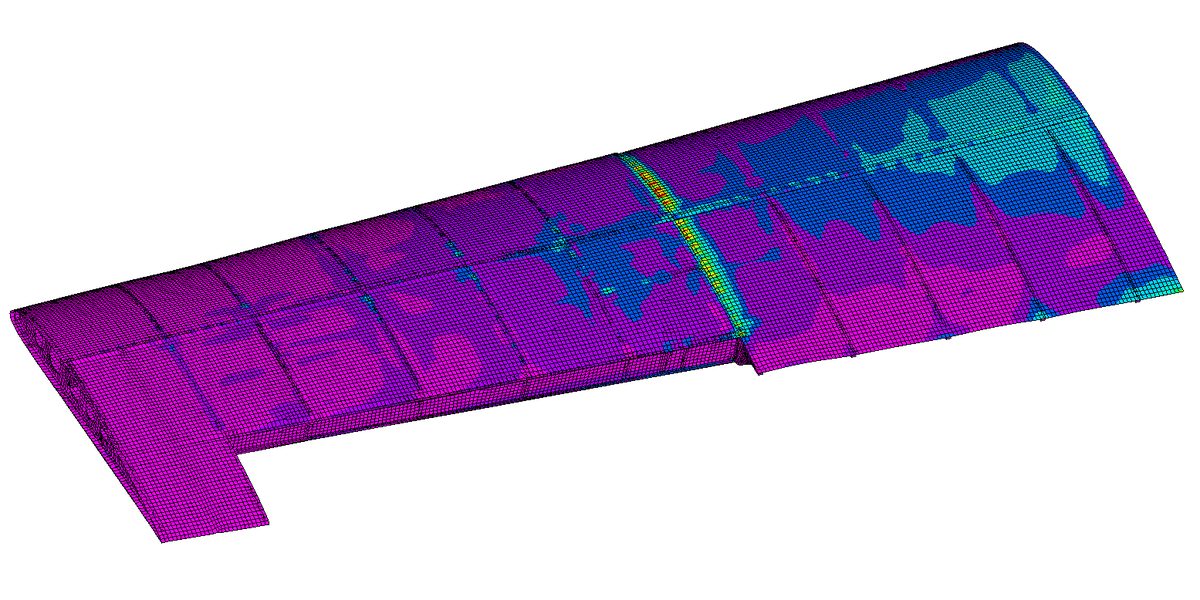 Outboard wing stress fringe plot